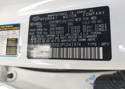 2023 Hyundai Palisade Calligraphy from USA, damaged, VIN KM8R7DGE3PU541974